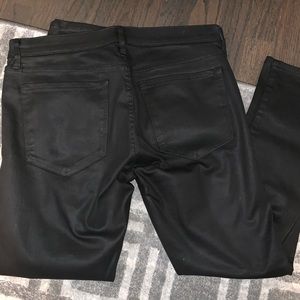 Black Leather Like Jeans